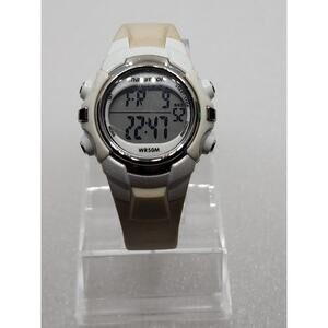 Marathon Timex Eggshell Ice Cream Ivory White Gym Sports Indiglo Watch T5K806